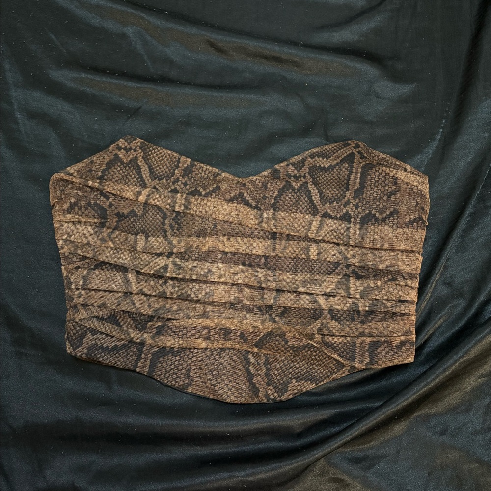Reptile Patterned Brown Corset